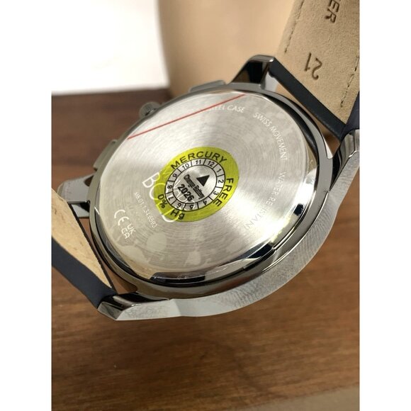 Movado Men's Watch 3600720 Swiss Quartz Chronograph Gray Dial Leather Band 42mm - Picture 7 of 14